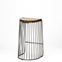 68136 - Seagram 30.5" Seat Height Brown Seat Black Metal Frame Stool