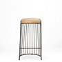 68136 - Seagram 30.5" Seat Height Brown Seat Black Metal Frame Stool