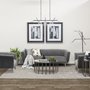67683 - Connor II 84" Black Metal Glass Globe Three Light Floor Lamp 