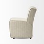 68324 - Damon Fully Upholstered Cream-Toned Fabric Dining Chair on Casters