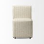 68324 - Damon Fully Upholstered Cream-Toned Fabric Dining Chair on Casters