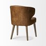 68323 - Niles 20" Seat Height Brown Faux Leather Seat W/Brown Wooden Legs Wingback Dining Chair 