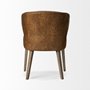 68323 - Niles 20" Seat Height Brown Faux Leather Seat W/Brown Wooden Legs Wingback Dining Chair 