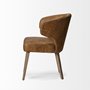 68323 - Niles 20" Seat Height Brown Faux Leather Seat W/Brown Wooden Legs Wingback Dining Chair 