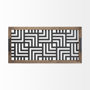 68295 - Fantuz 32L x 16W Gray Metal, Wood and Glass Serving Tray