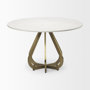 68238-AB - Laurent 48" Marble Top Gold Metal Base Dining Table