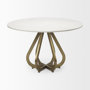 68238-AB - Laurent 48" Marble Top Gold Metal Base Dining Table