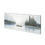 68352 - Solitude 72x30 Canoe on the Lake Original Hand Painted on Wood Oil Painting