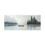 68352 - Solitude 72x30 Canoe on the Lake Original Hand Painted on Wood Oil Painting