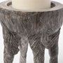 68065 - Pan Large Gray Ceramic Hoofed Table Candle Holder 