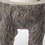 68064 - Pan Small Gray Ceramic Hoofed Table Candle Holder 