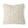 68392 - Leroy 18x18 Cream Raised Pattern Detail Pillow Cover 