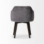 68320 - Ronald II Grey Velvet Wrap Black Wooden Base Dining Chair