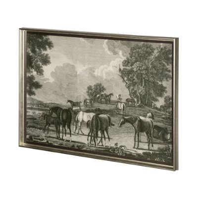 12891 - Equestrian Scenes I by Vision Studio a Hand Embellished Textured Framed Art Print Matted under Glass
