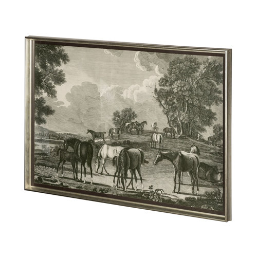 12891 - Equestrian Scenes I by Vision Studio a Hand Embellished Textured Framed Art Print Matted under Glass