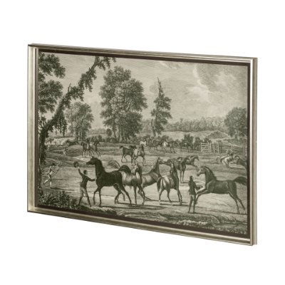 12892 - Equestrian Scenes III by Vision Studio Hand Embellished Textured Framed Art Print Matted under Glass