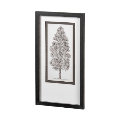 12910 - Pacific North West Tree Sketch III Melissa Wang Hand Embellished Framed Art Print Matted under Glass