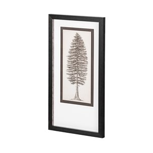 Pacific North West Tree Sketch II Melissa Wang Hand Embellished Framed Art Print Matted under Glass