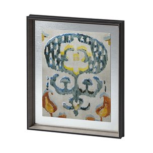 Bohemian Ikat I by Chariklia Zarris a Hand Embellished Textured Framed Art Print Matted under Glass