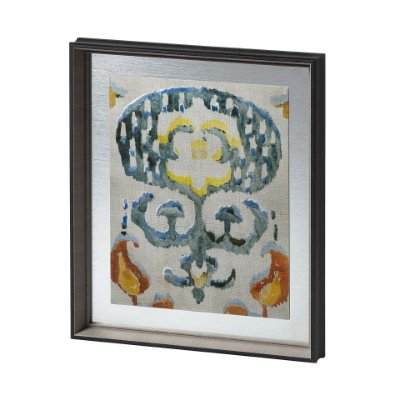 12916 - Bohemian Ikat I by Chariklia Zarris a Hand Embellished Textured Framed Art Print Matted under Glass