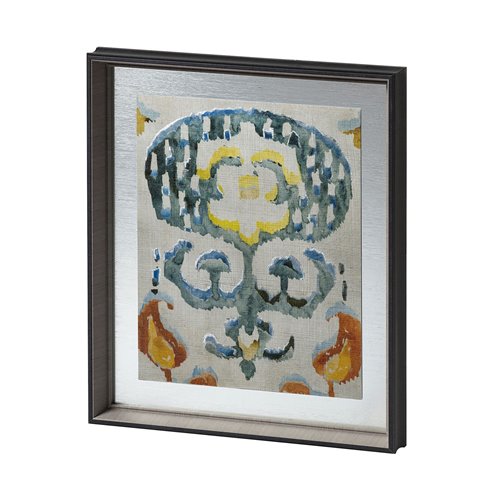 12916 - Bohemian Ikat I by Chariklia Zarris a Hand Embellished Textured Framed Art Print Matted under Glass