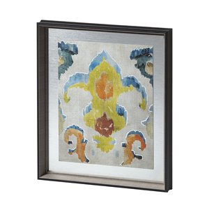 Bohemian Ikat II by Chariklia Zarris a Hand Embellished Textured Framed Art Print Matted under Glass