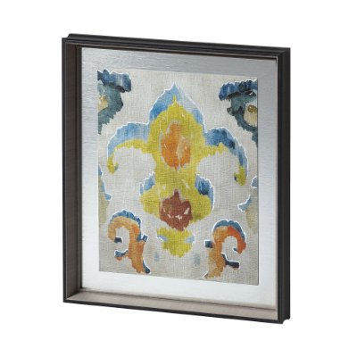 12917 - Bohemian Ikat II by Chariklia Zarris a Hand Embellished Textured Framed Art Print Matted under Glass