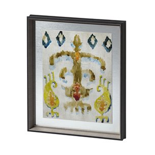 Bohemian Ikat III by Chariklia Zarris Hand Embellished Textured Framed Art Print Matted under Glass
