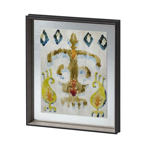 12918 - Bohemian Ikat III by Chariklia Zarris Hand Embellished Textured Framed Art Print Matted under Glass