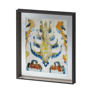 Bohemian Ikat IV by Chariklia Zarris a Hand Embellished Textured Framed Art Print Matted under Glass