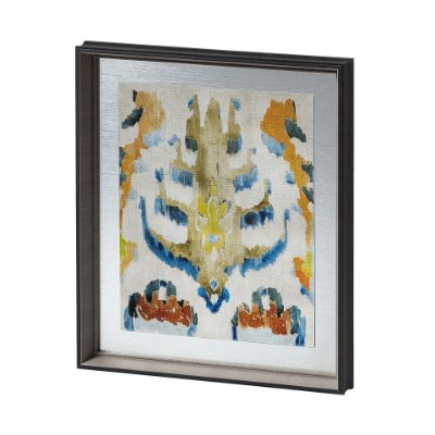 12919 - Bohemian Ikat IV by Chariklia Zarris a Hand Embellished Textured Framed Art Print Matted under Glass