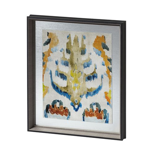 12919 - Bohemian Ikat IV by Chariklia Zarris a Hand Embellished Textured Framed Art Print Matted under Glass