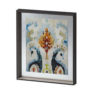 Bohemian Ikat V by Chariklia Zarris a Hand Embellished Textured Framed Art Print Matted under Glass