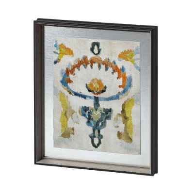 12921 - Bohemian Ikat VI by Chariklia Zarris a Hand Embellished Textured Framed Art Print Matted under Glass