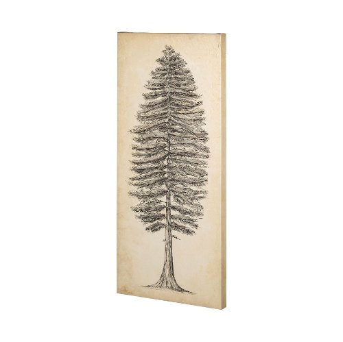 101431-L - Pacific North West Tree Sketch II by Melissa Wang a Hand Embellished Textured Canvas