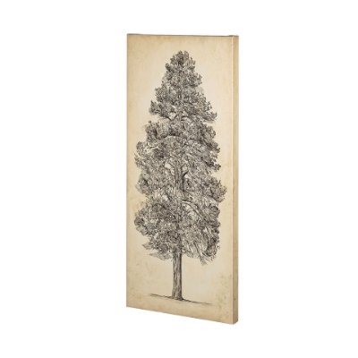 101432-L - Pacific North West Tree Sketch III by Melissa Wang a Hand Embellished Textured Canvas