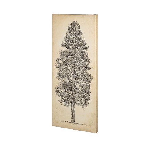 101432-L - Pacific North West Tree Sketch III by Melissa Wang a Hand Embellished Textured Canvas
