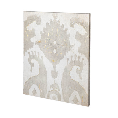 101456-L - Shadow Ikat V by Chariklia Zarris a Hand Embellished Textured Canvas