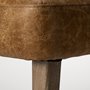 68323 - Niles 20" Seat Height Brown Faux Leather Seat W/Brown Wooden Legs Wingback Dining Chair 