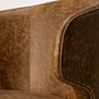 68323 - Niles 20" Seat Height Brown Faux Leather Seat W/Brown Wooden Legs Wingback Dining Chair 