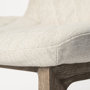 68317 - David Diamond Tuffed Cream Fabric Wrap Brown Wood Base Dining Chair 