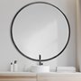 68248 - Piper 47.2L x 1.0W x 47.2H Large Black Metal Round Wall Mirror