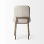 68317 - David Diamond Tuffed Cream Fabric Wrap Brown Wood Base Dining Chair 