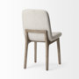 68317 - David Diamond Tuffed Cream Fabric Wrap Brown Wood Base Dining Chair 