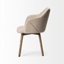 68319 - Ronald II Cream Fabric Wrap Brown Wooden Base Dining Chair