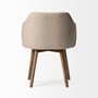 68319 - Ronald II Cream Fabric Wrap Brown Wooden Base Dining Chair