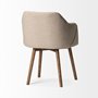 68319 - Ronald II Cream Fabric Wrap Brown Wooden Base Dining Chair
