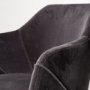 68320 - Ronald II Grey Velvet Wrap Black Wooden Base Dining Chair