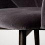 68320 - Ronald II Grey Velvet Wrap Black Wooden Base Dining Chair