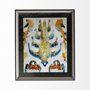 12919 - Bohemian Ikat IV by Chariklia Zarris a Hand Embellished Textured Framed Art Print Matted under Glass